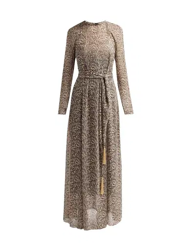 Zimmermann Women's Valiant Paisley Belted Maxi Dress - Charcoal Paisley - Size 8 | Thumbnail 1 Zimmermann Women's Valiant Paisley Belted Maxi Dress - Charcoal Paisley - Size 8 | Thumbnail 1
