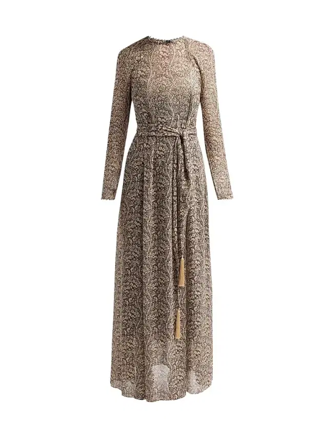 Zimmermann Women's Valiant Paisley Belted Maxi Dress - Charcoal Paisley
