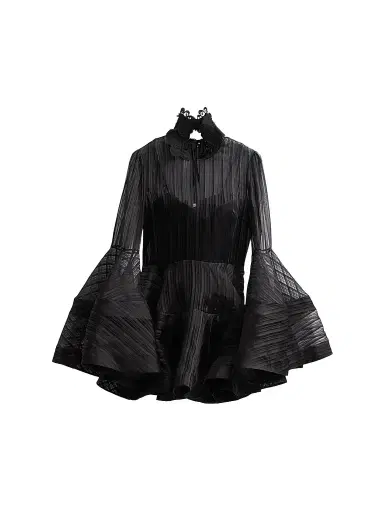 Zimmermann Women's Valiant Lantern Mini Dress - Black - Size 8 | Thumbnail 1 Zimmermann Women's Valiant Lantern Mini Dress - Black - Size 8 | Thumbnail 1