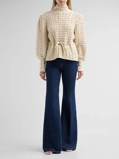 Zimmermann Women's Valiant Wool Bauble Sweater - Cream - Size 8 | Thumbnail 2