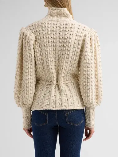 Zimmermann Women's Valiant Wool Bauble Sweater - Cream - Size 8 | Thumbnail 3