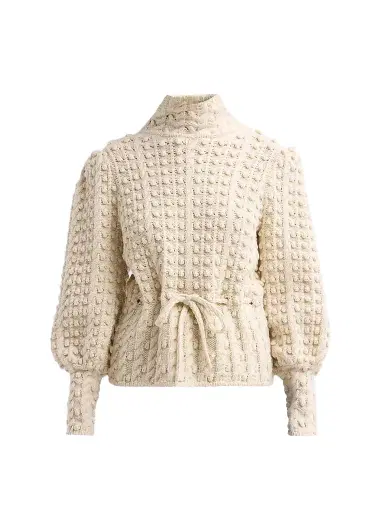 Zimmermann Women's Valiant Wool Bauble Sweater - Cream - Size 8 | Thumbnail 1