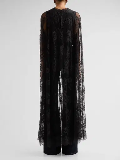 Zimmermann Women's Valiant Lace Cape Top - Black - Size 8 | Thumbnail 3