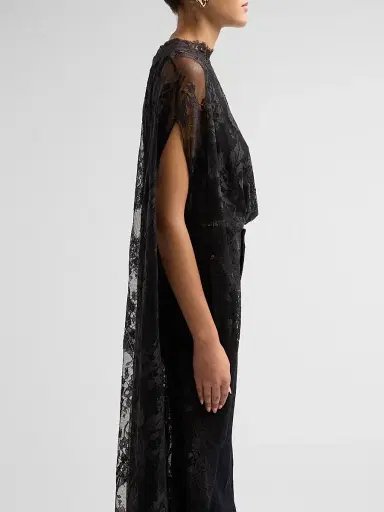 Zimmermann Women's Valiant Lace Cape Top - Black - Size 8 | Thumbnail 5