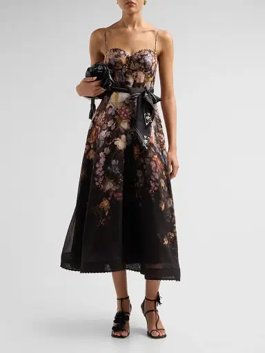 Zimmermann Women's Valiant Corset Picnic Dress - Black Floral - Size 8 | Thumbnail 2 Zimmermann Women's Valiant Corset Picnic Dress - Black Floral - Size 8 | Thumbnail 2