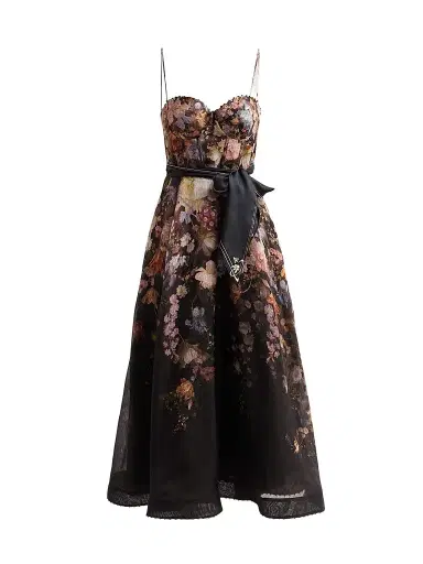 Zimmermann Women's Valiant Corset Picnic Dress - Black Floral - Size 8 | Thumbnail 1 Zimmermann Women's Valiant Corset Picnic Dress - Black Floral - Size 8 | Thumbnail 1