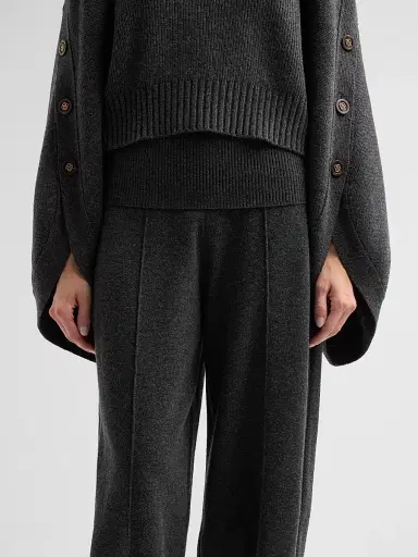 Zimmermann Women's Valiant Knit Barrel-Leg Pants - Graphite - Size 8 | Thumbnail 5 Zimmermann Women's Valiant Knit Barrel-Leg Pants - Graphite - Size 8 | Thumbnail 5