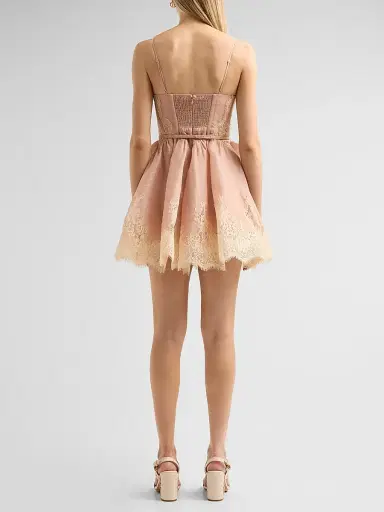 Zimmermann Women's Valiant Lace-Trim Mini Dress - Light Pink - Size 10 | Thumbnail 3 Zimmermann Women's Valiant Lace-Trim Mini Dress - Light Pink - Size 10 | Thumbnail 3