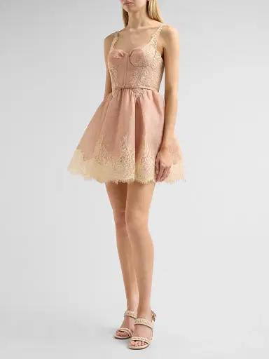 Zimmermann Women's Valiant Lace-Trim Mini Dress - Light Pink - Size 10 | Thumbnail 4 Zimmermann Women's Valiant Lace-Trim Mini Dress - Light Pink - Size 10 | Thumbnail 4