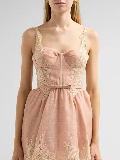 Zimmermann Women's Valiant Lace-Trim Mini Dress - Light Pink - Size 10 | Thumbnail 5 Zimmermann Women's Valiant Lace-Trim Mini Dress - Light Pink - Size 10 | Thumbnail 5