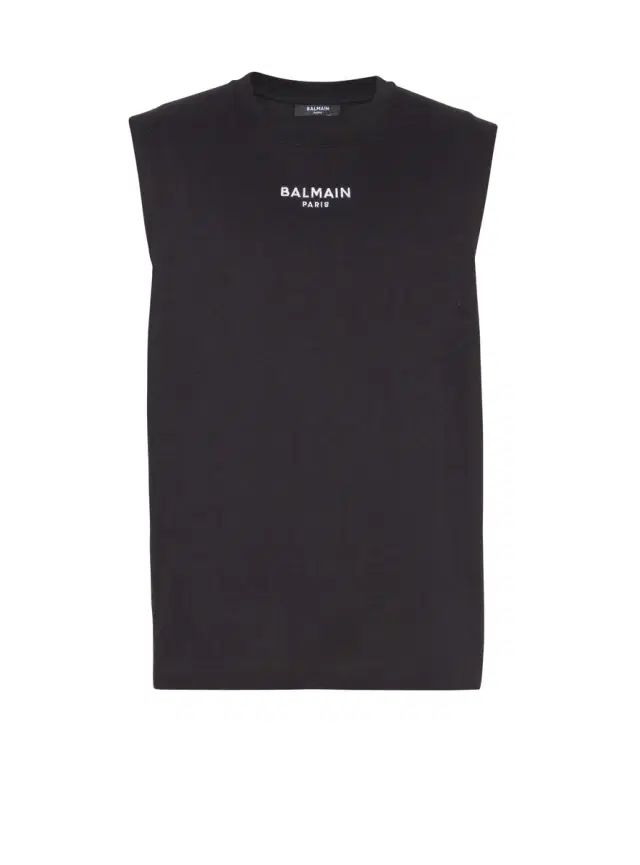 Balmain Embroidered  Paris tank top
