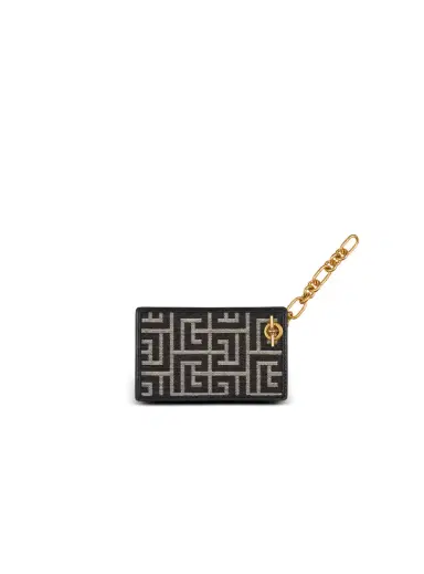 Balmain Pulse card holder in Monogram jacquard | Thumbnail 2