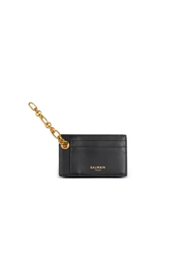 Balmain Pulse card holder in Monogram jacquard | Thumbnail 1