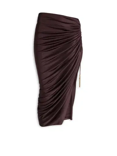 Balmain Flowing jersey midi skirt with slit | Thumbnail 1