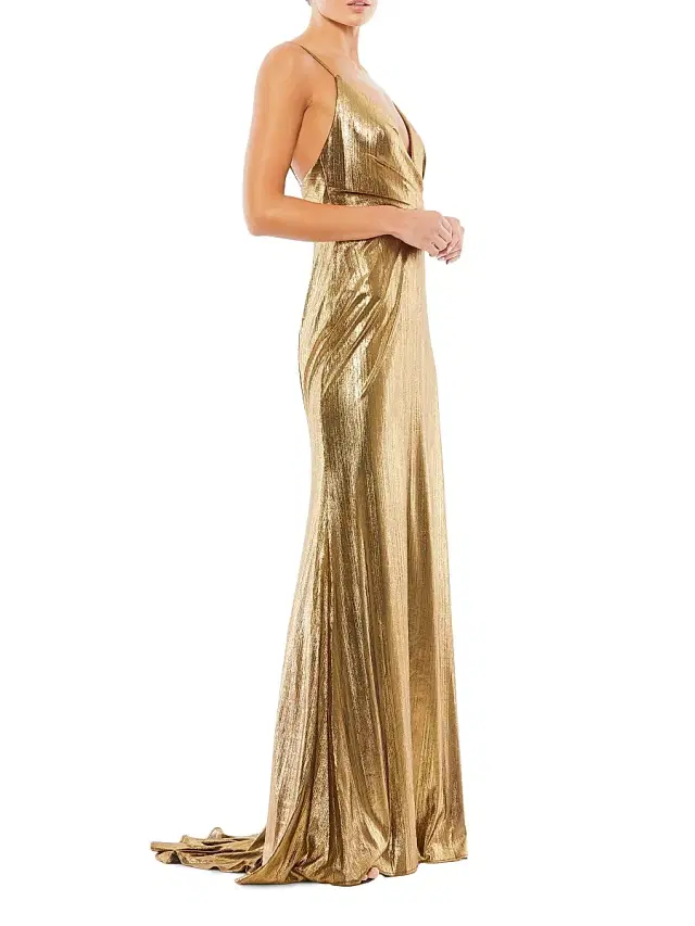 Mac Duggal Women's Metallic Mermaid Gown - Bronze