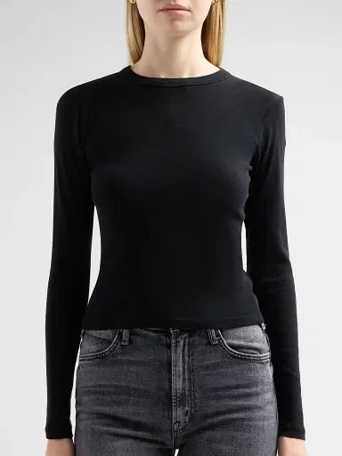 Mother Women's The Itty Bitty Long-Sleeve Crop T-Shirt - Black - Size XL | Thumbnail 5 Mother Women's The Itty Bitty Long-Sleeve Crop T-Shirt - Black - Size XL | Thumbnail 5