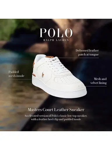 Polo Ralph Lauren Men's Masters Court Leather Sneakers - Deckwash White | Thumbnail 6