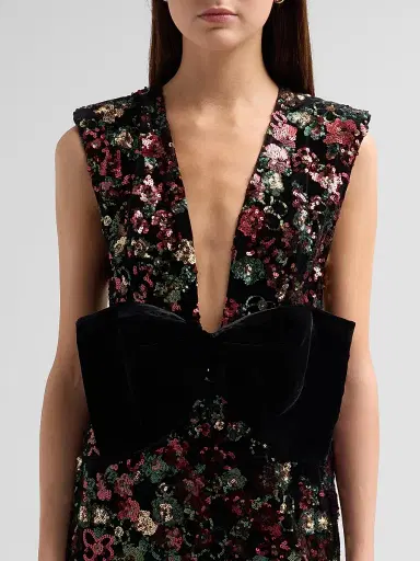 Ramy Brook Women's Kimberly Embellished Mini Dress - Floral Sequin - Size 14 | Thumbnail 5