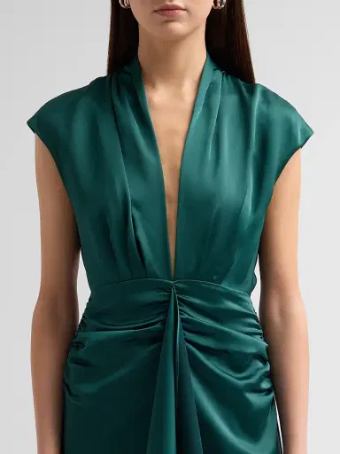 Ramy Brook Women's Catrin Waterfall Hi-Low Gown - Deep Emerald | Thumbnail 5 Ramy Brook Women's Catrin Waterfall Hi-Low Gown - Deep Emerald | Thumbnail 5