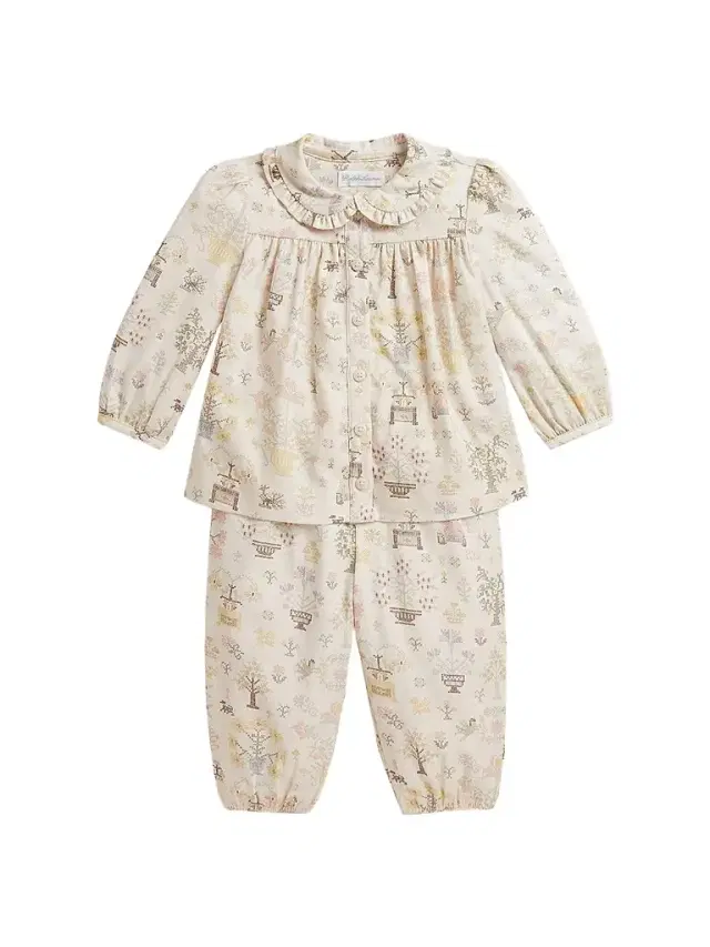 Polo Ralph Lauren Baby Girl's Polo Bear Brushed Twill Top & Pants Set - Petite Point Baby Bear 9 Months