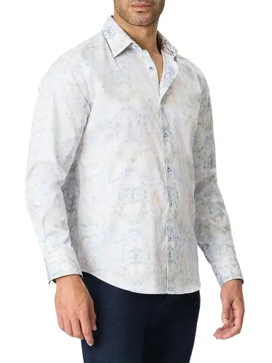 Robert Graham Men's Dewitt Stretch-Cotton Woven Shirt - Size XXL | Thumbnail 1