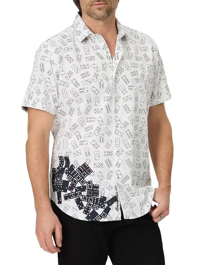 Robert Graham Men's Stack & Slam Cotton Button-Front Shirt - White
