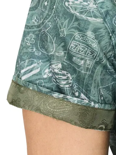 Robert Graham Men's The Vault Printed Stretch-Cotton Short-Sleeve Shirt - Emerald | Thumbnail 5