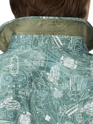 Robert Graham Men's The Vault Printed Stretch-Cotton Short-Sleeve Shirt - Emerald | Thumbnail 6