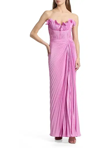 Amur Women's Kaylani Pleated Gown - Pink Horizon - Size 12 | Thumbnail 3 Amur Women's Kaylani Pleated Gown - Pink Horizon - Size 12 | Thumbnail 3