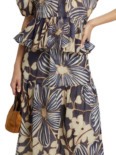 Marie Oliver Women's Owens Floral Cotton Midi-Skirt - Moon Flower | Thumbnail 6 Marie Oliver Women's Owens Floral Cotton Midi-Skirt - Moon Flower | Thumbnail 6