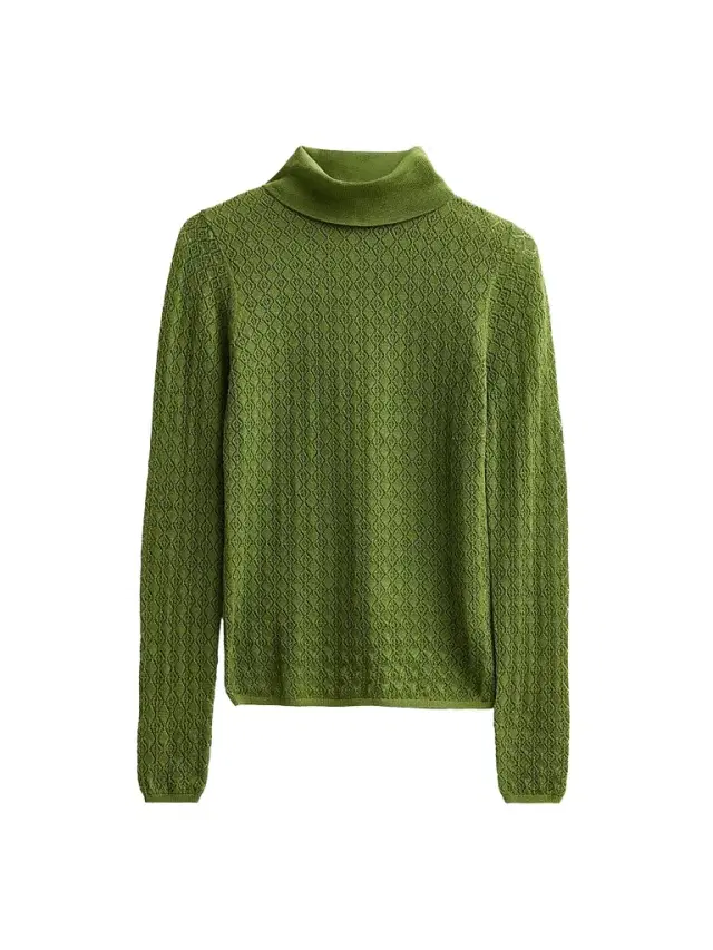Tanya Taylor Women's Kayden Pointelle Merino-Wool Turtleneck Sweater - Sprout