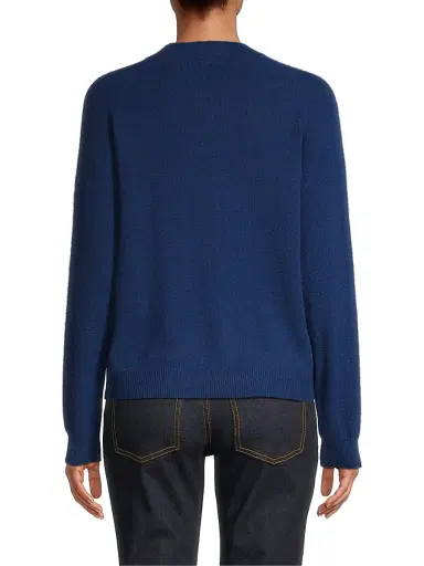 Majestic Filatures Women's Cashmere Crewneck Sweater - Blue | Thumbnail 5 Majestic Filatures Women's Cashmere Crewneck Sweater - Blue | Thumbnail 5