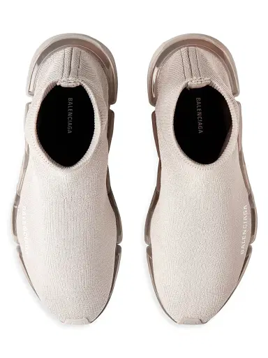 Balenciaga Women's Speed 2.0 Full Clear Sole Recycled Knit Sneakers - Light Beige | Thumbnail 5