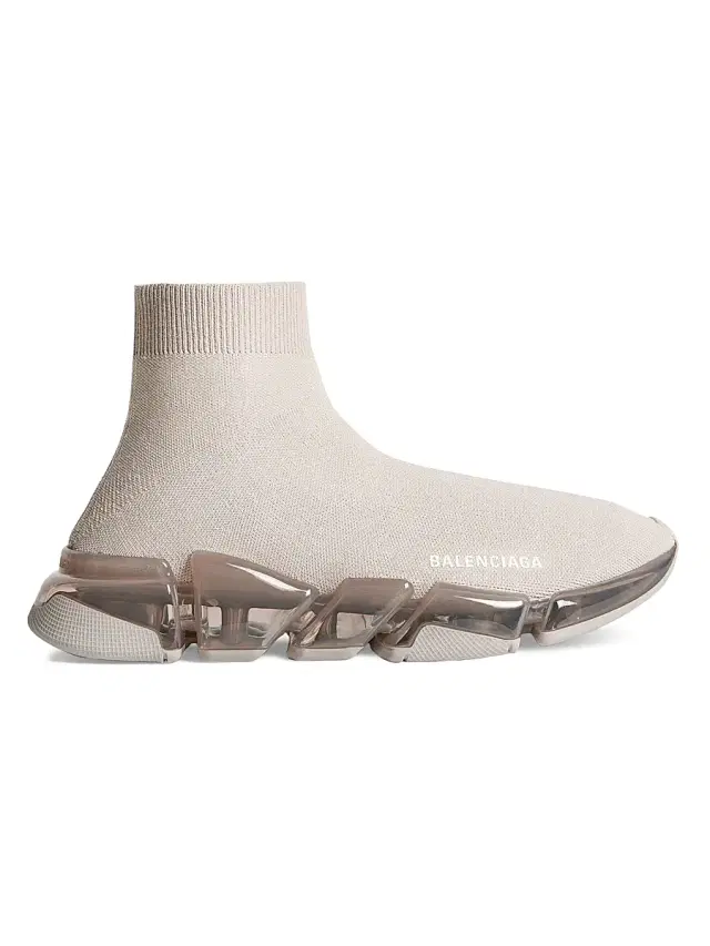 Balenciaga Women's Speed 2.0 Full Clear Sole Recycled Knit Sneakers - Light Beige