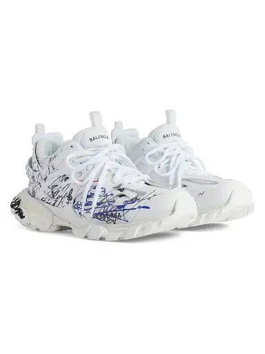 Balenciaga Men's Track Autographed Sneakers - White | Thumbnail 2 Balenciaga Men's Track Autographed Sneakers - White | Thumbnail 2