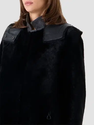 Akris Women's Oxana Leather & Shearling Reversible Hooded Coat - Black - Size 10 | Thumbnail 6 Akris Women's Oxana Leather & Shearling Reversible Hooded Coat - Black - Size 10 | Thumbnail 6