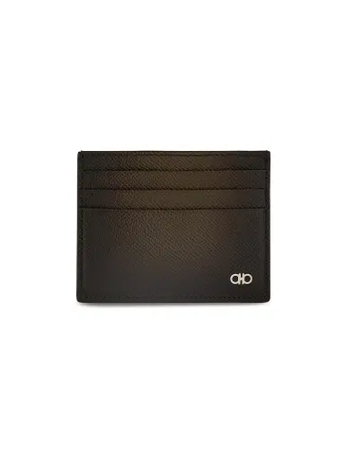 FERRAGAMO Men's Micro Gancio Leather Card Case - New Olive | Thumbnail 1 FERRAGAMO Men's Micro Gancio Leather Card Case - New Olive | Thumbnail 1