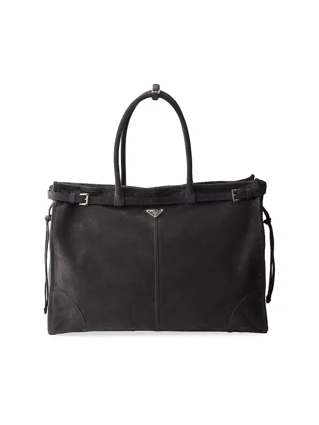 Prada Men's Suede Tote Bag - Grey