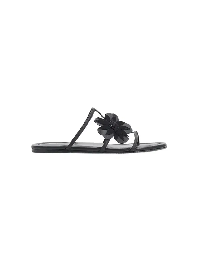 Zimmermann Women's Belara Flower-Appliqué Leather Sandals - Black