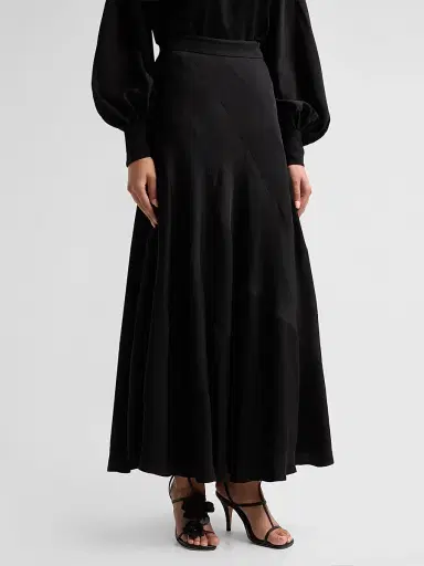 Zimmermann Women's Bias Maxi Skirt - Black - Size 10 | Thumbnail 4