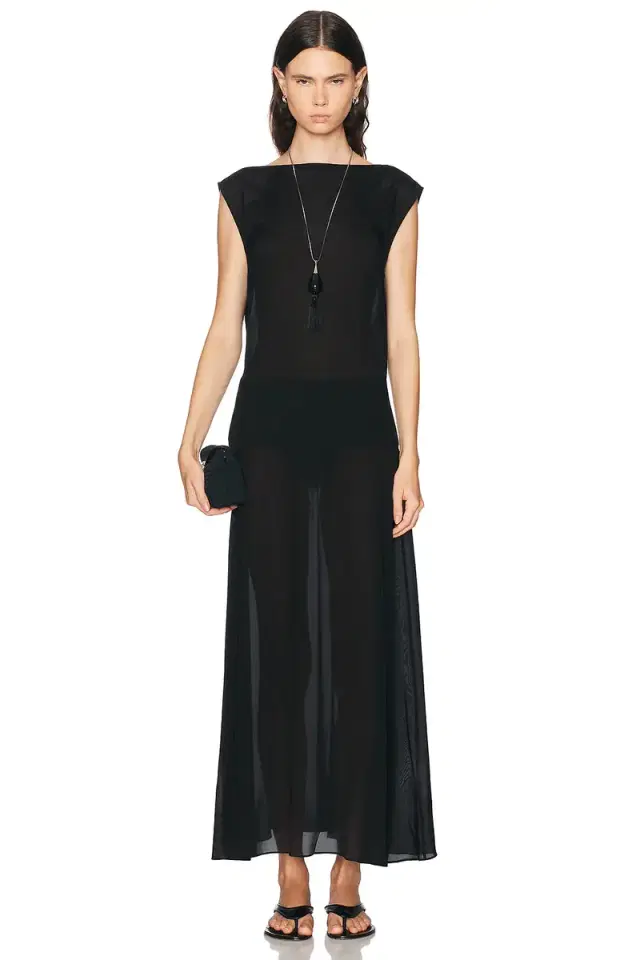 St. Agni Stretch Silk Bateau Dress