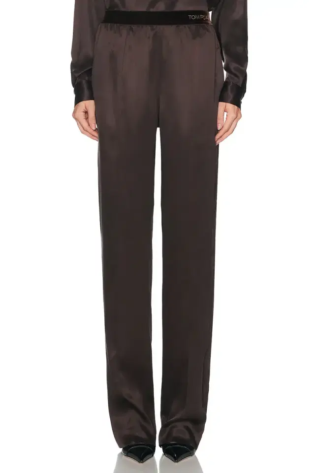 TOM FORD Silk Satin Straight Leg Pant