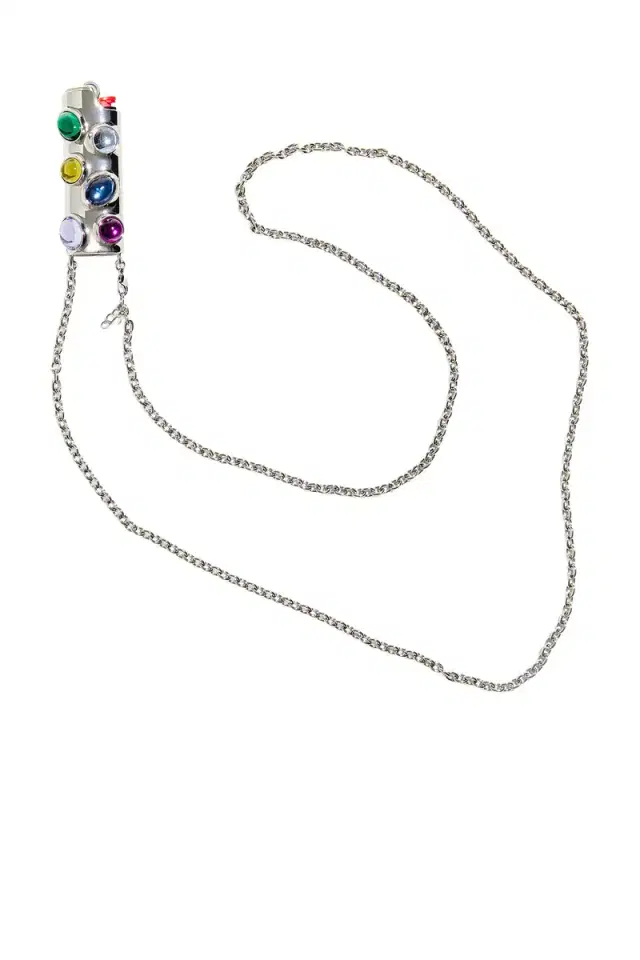 Edie Parker Gemstoned Crossbody Lighter Case