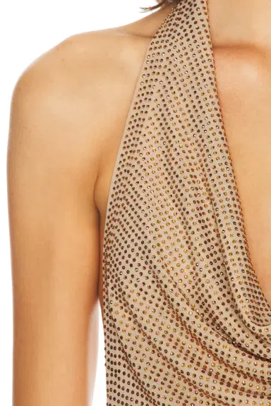 HAELO Rhinestone Halter Mini Dress | Thumbnail 4
