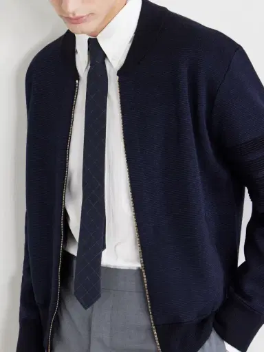 Thom Browne 2cm Checked Cotton and Wool-Blend Tie - Men | Thumbnail 2