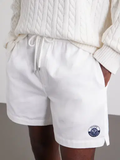 Frame Straight-Leg Logo-Embroidered Cotton-Twill Drawstring Shorts - Men | Thumbnail 5