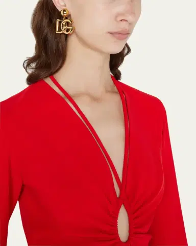 Dolce & Gabbana DG Logo Clip-On Earrings | Thumbnail 2