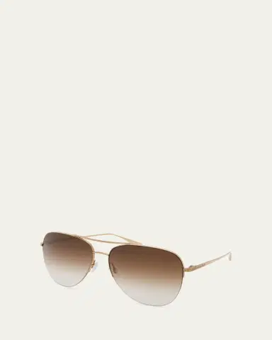 BARTON PERREIRA Chevalier Brown Titanium Aviator Sunglasses | Thumbnail 2