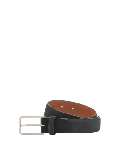 Santoni Men's Square-Buckle Suede Belt | Thumbnail 1 Santoni Men's Square-Buckle Suede Belt | Thumbnail 1