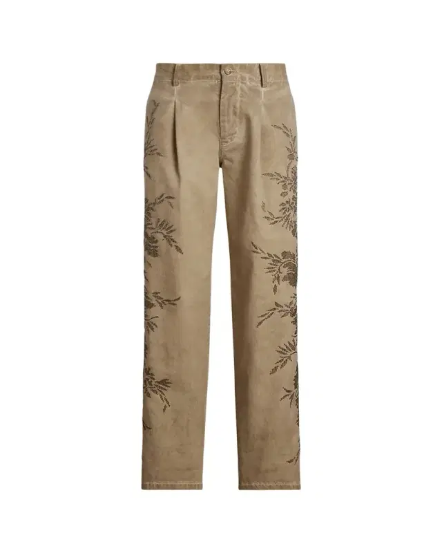 Ralph Lauren Collection Fallon Embellished Cotton Chino Pants